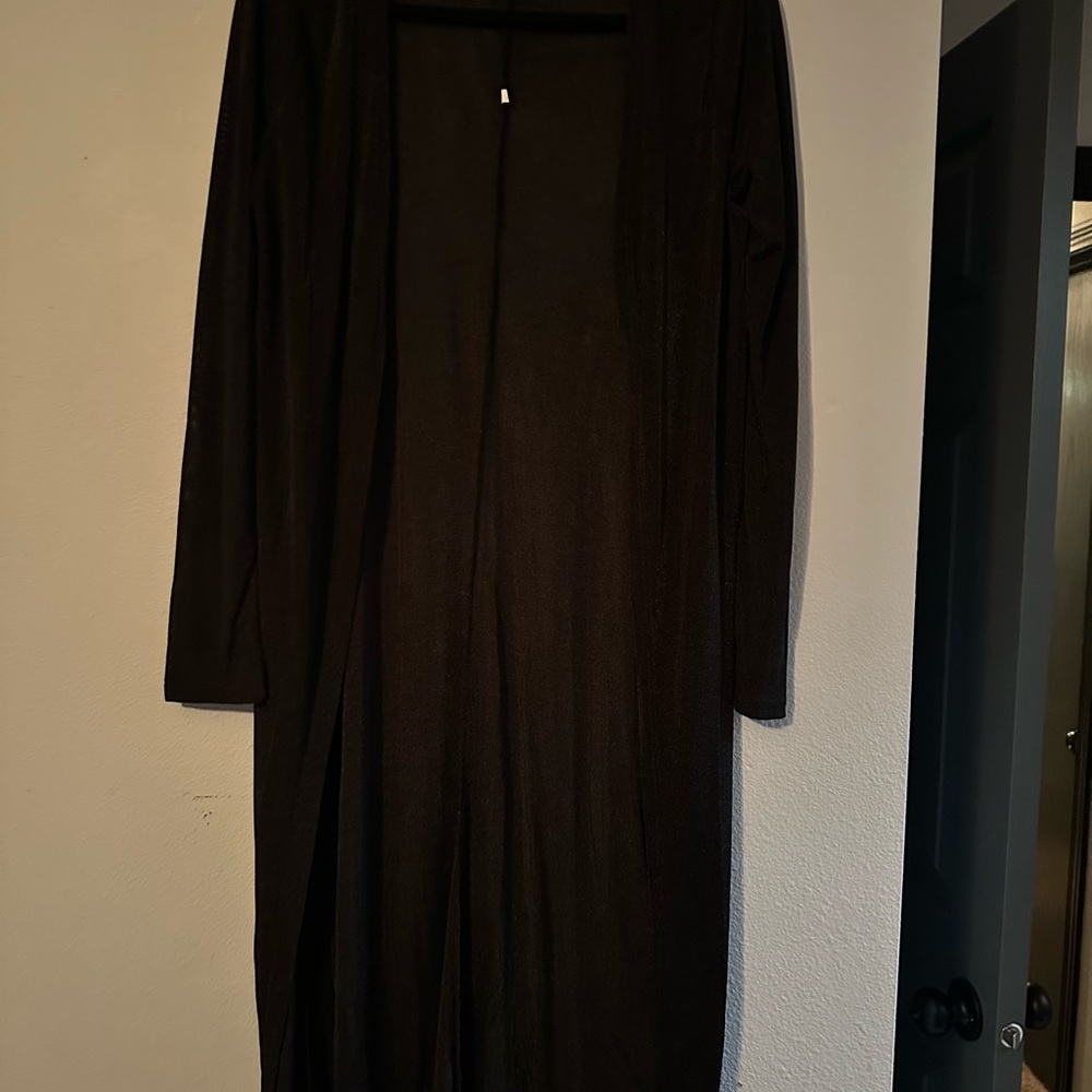 Black Long Open Cardigan